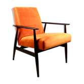 Fauteuil vintage Fox orange, années 1970