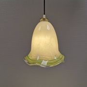 Pendant lamp in multicolored glass. Probably Danish or Swedish from 1970s