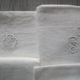 7 serviettes de table anciennes damassées - dépareillées
