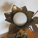 Golden metal brass flower lamp