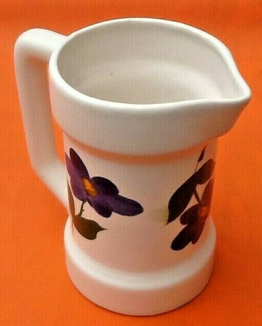 White pitcher floral decoration 70s P.L (Poet Laval)