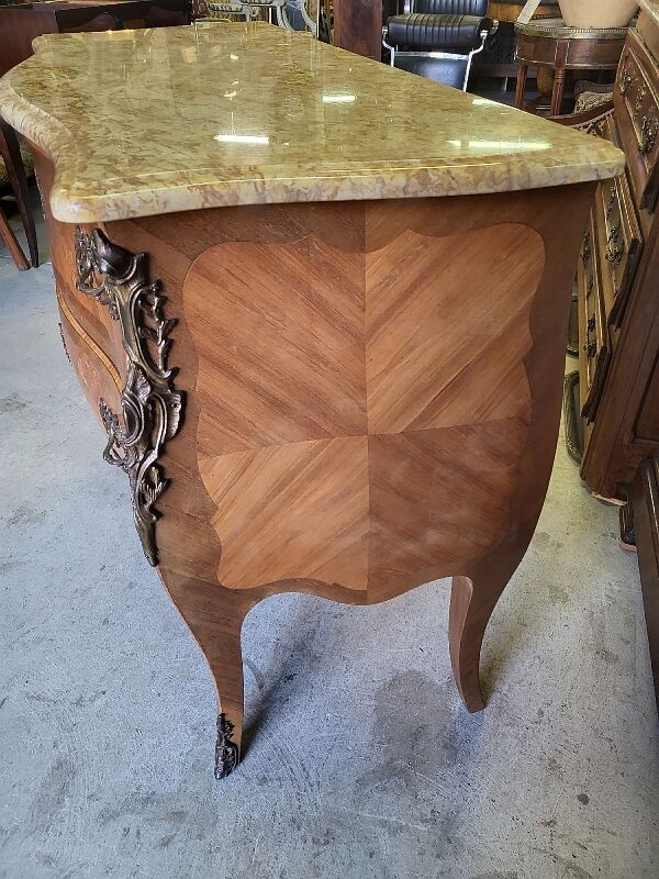 2 rosewood drawer chest of drawers with marble top