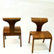 Scandinavian pair of design childrens wood chairs 1950s