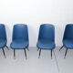 Set of 4 italian dining chairs with brass feet, 1950s