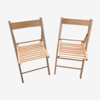 Paire de chaises pliantes style scandinave années 70