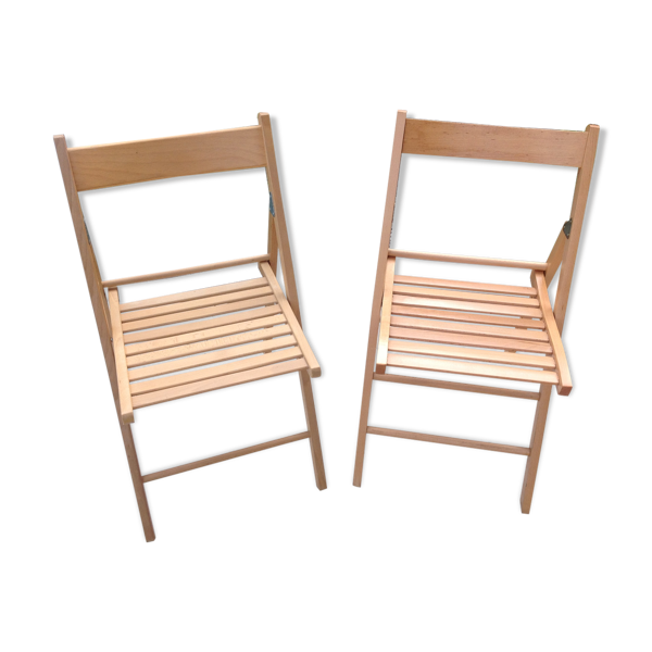 Paire de chaises pliantes style scandinave années 70
