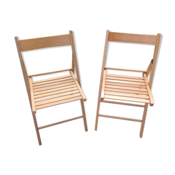 Paire de chaises pliantes style scandinave années 70