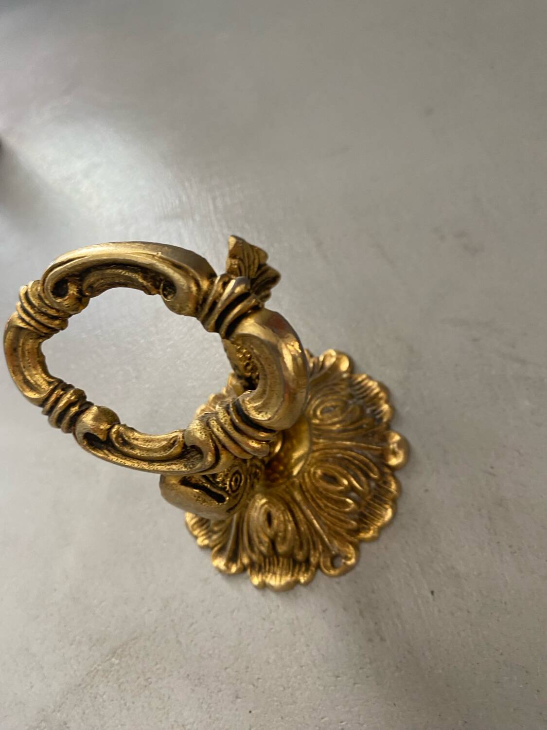Vintage golden brass dolphin coat rack