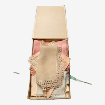 Hand-embroidered handkerchiefs box