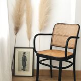 Paire fauteuils 811 design Josef Hoffman en bois courbé noir et cannage