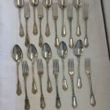 Ensemble ancien 20 couverts en métal argenté