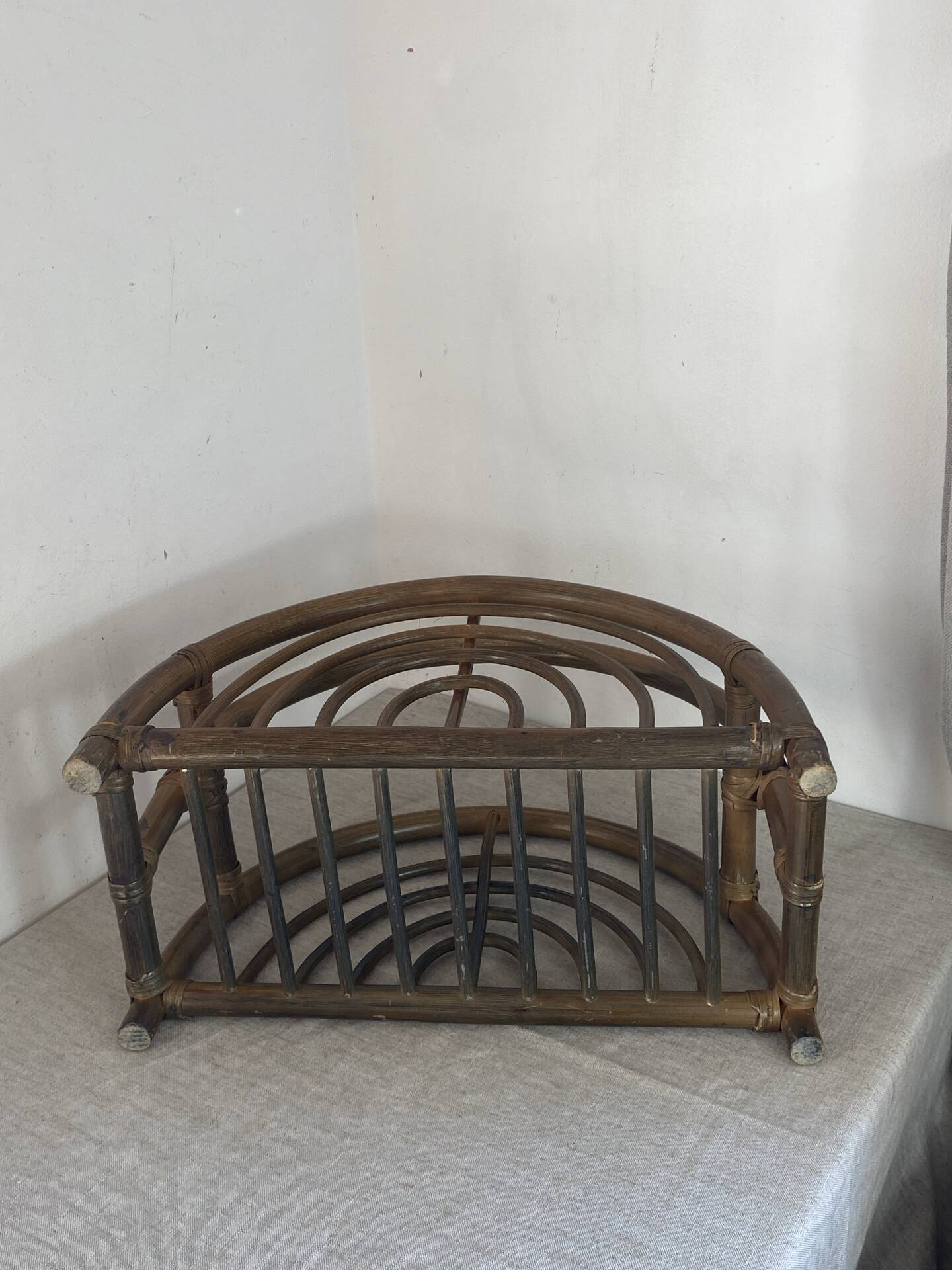 Bamboo and rattan magazine rack