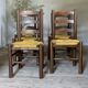 Chaises vintage de Georges Robert en paille - lot de 6
