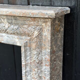 Louis XVI style fireplace in grey Ardennes marble, circa 1900.