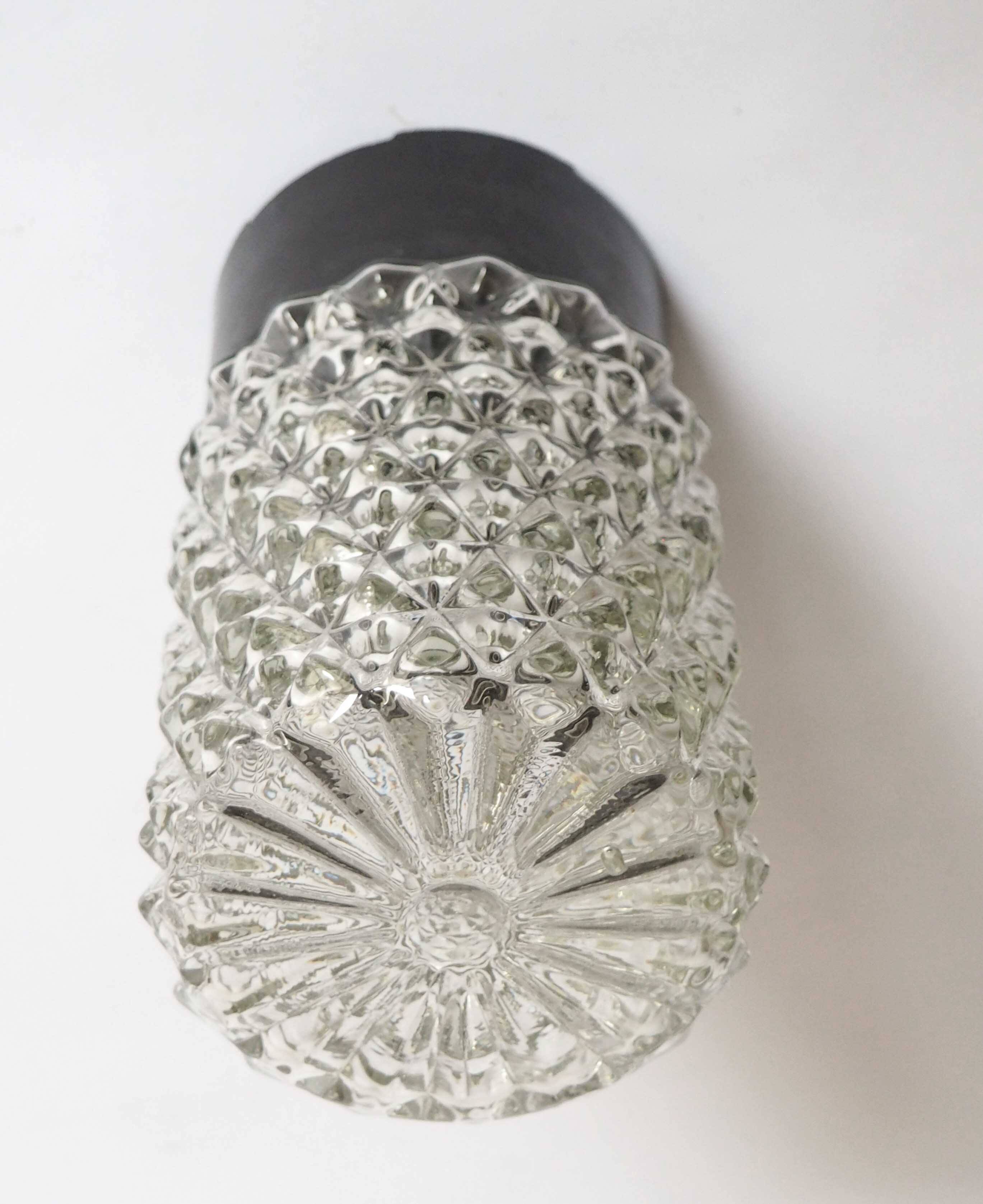 Molded glass cylinder ceiling light