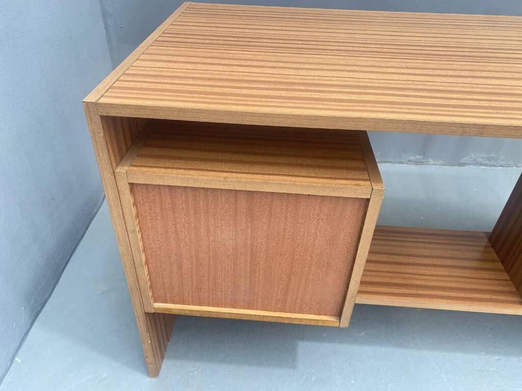Writing desk, vintage wooden desk, 1980s, Czechoslovakia