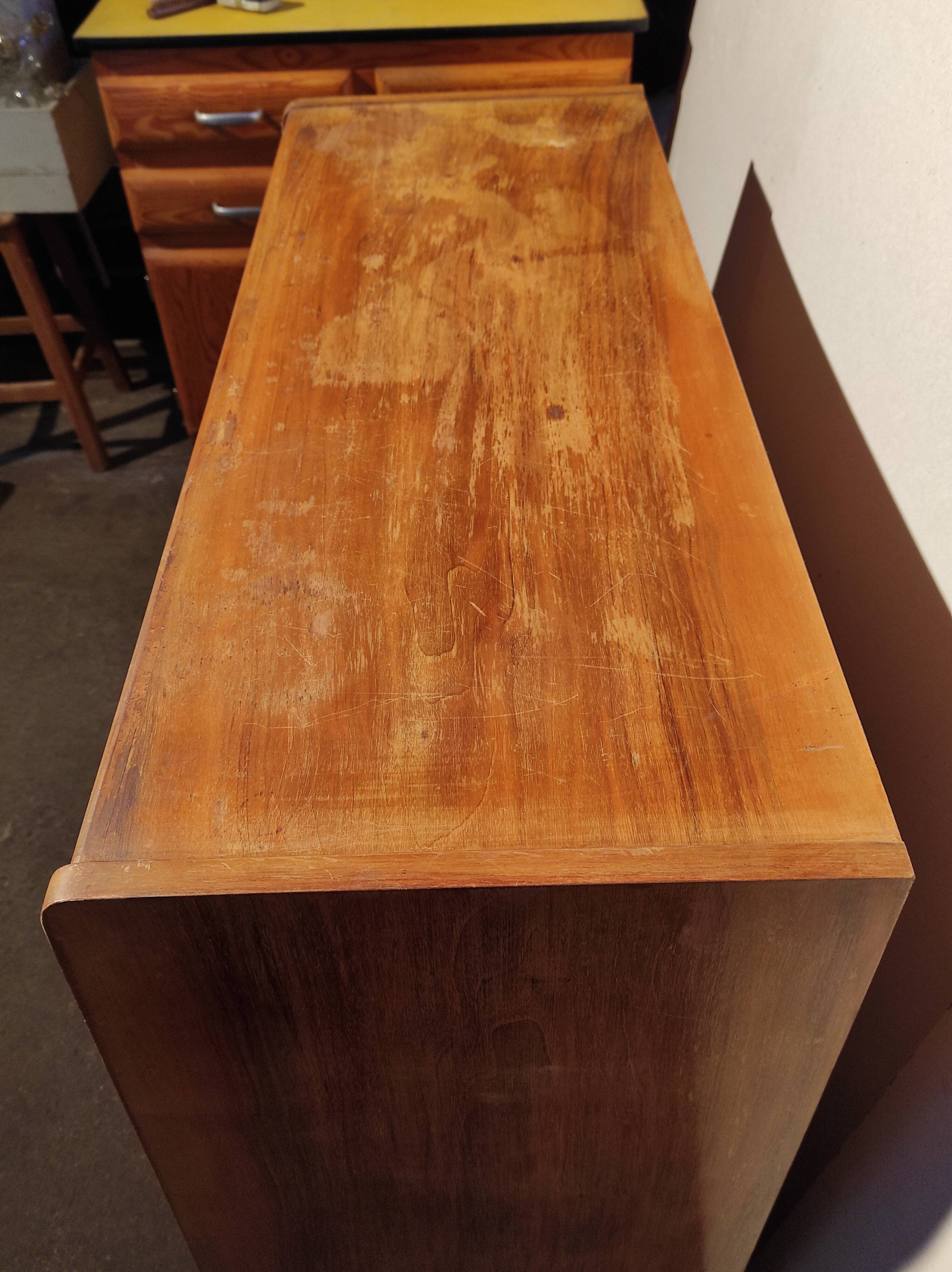 Commode vintage 4 tiroirs pieds compas