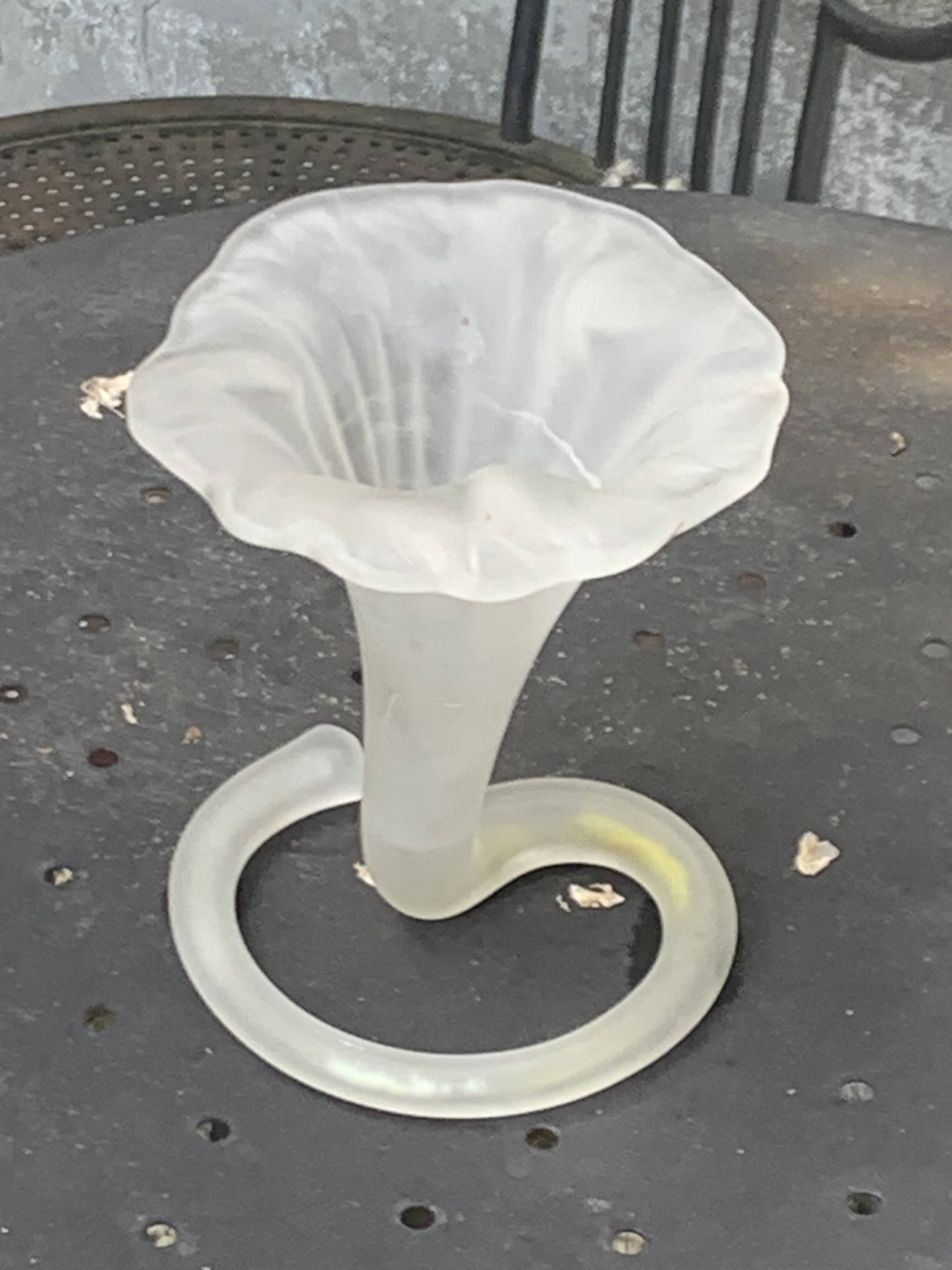 Corolla vase in antique frosted glass