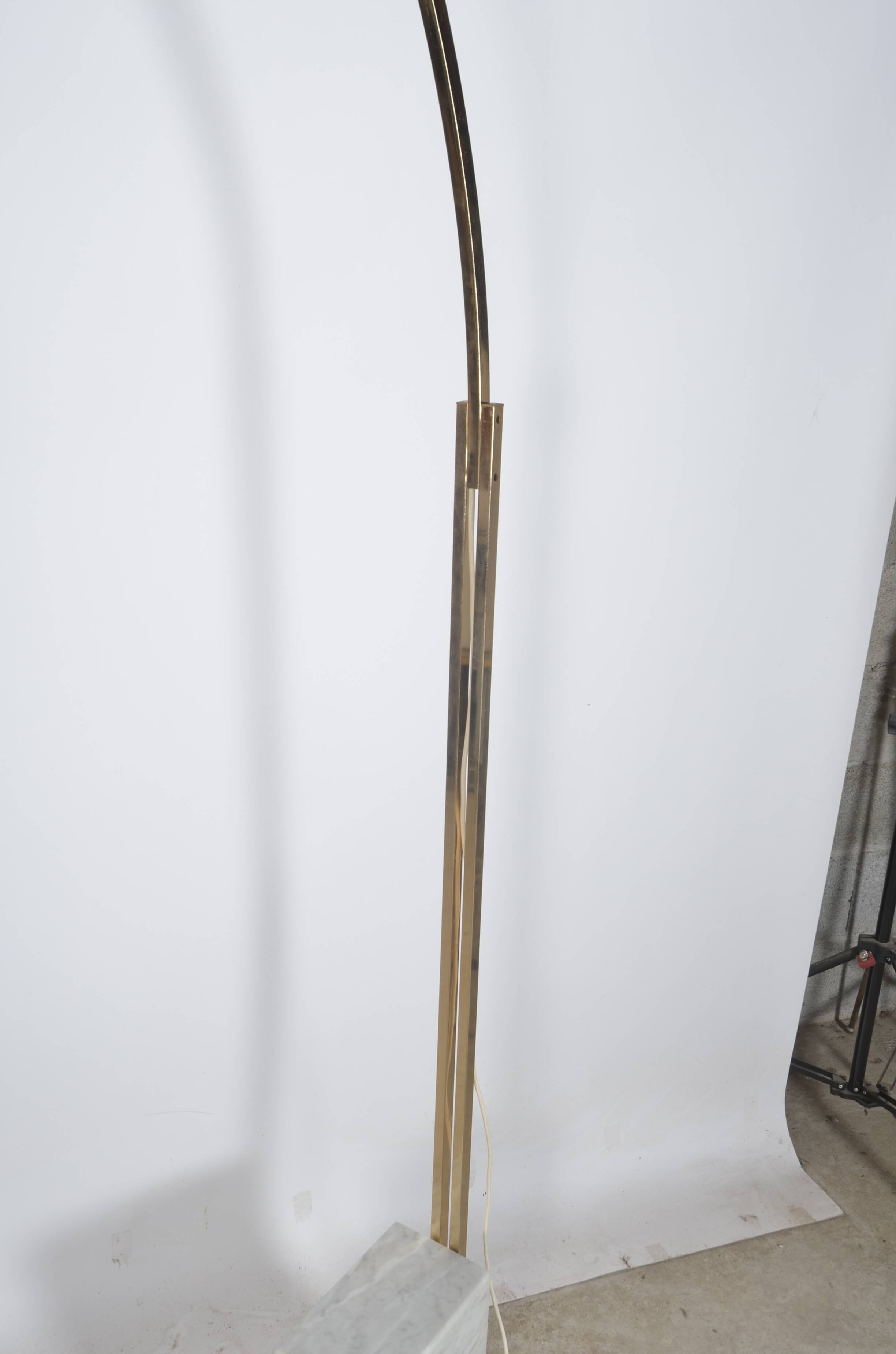 Arc floor lamp, marble feet.