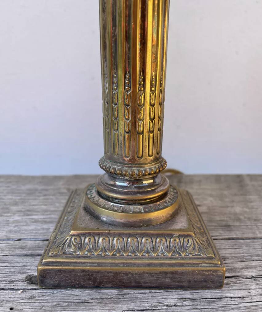 Pair of bedside lamps signed Cailar Bayarden, silver-plated metal, Louis XVI style.