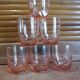 6 vintage pink glasses