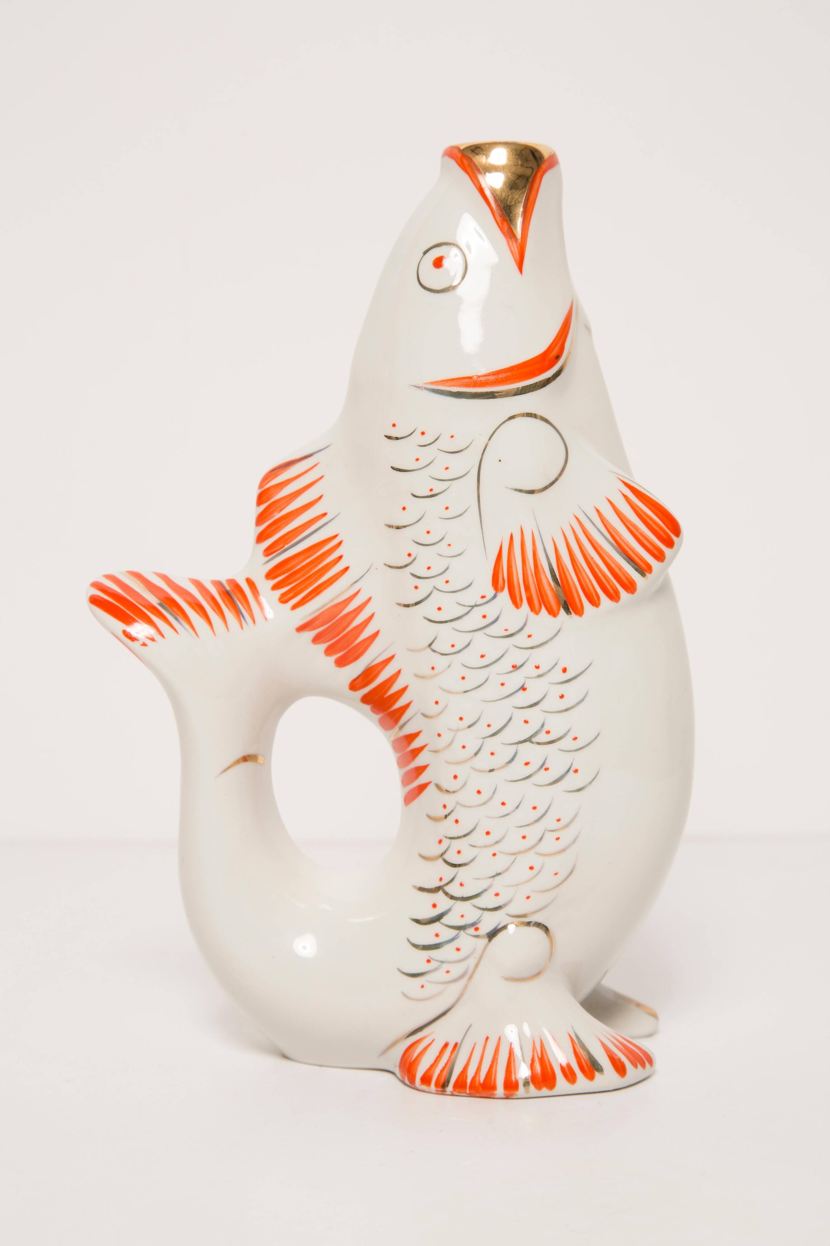White Glass Fish Carafe/Vase