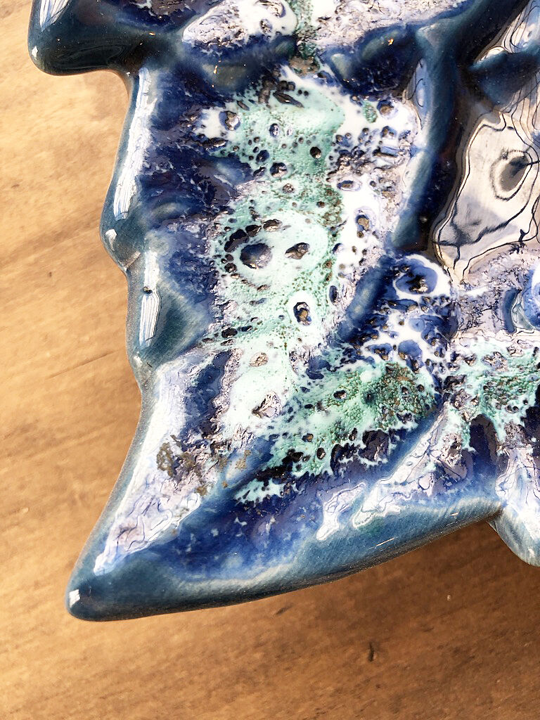 Vallauris blue ceramic sheet dish