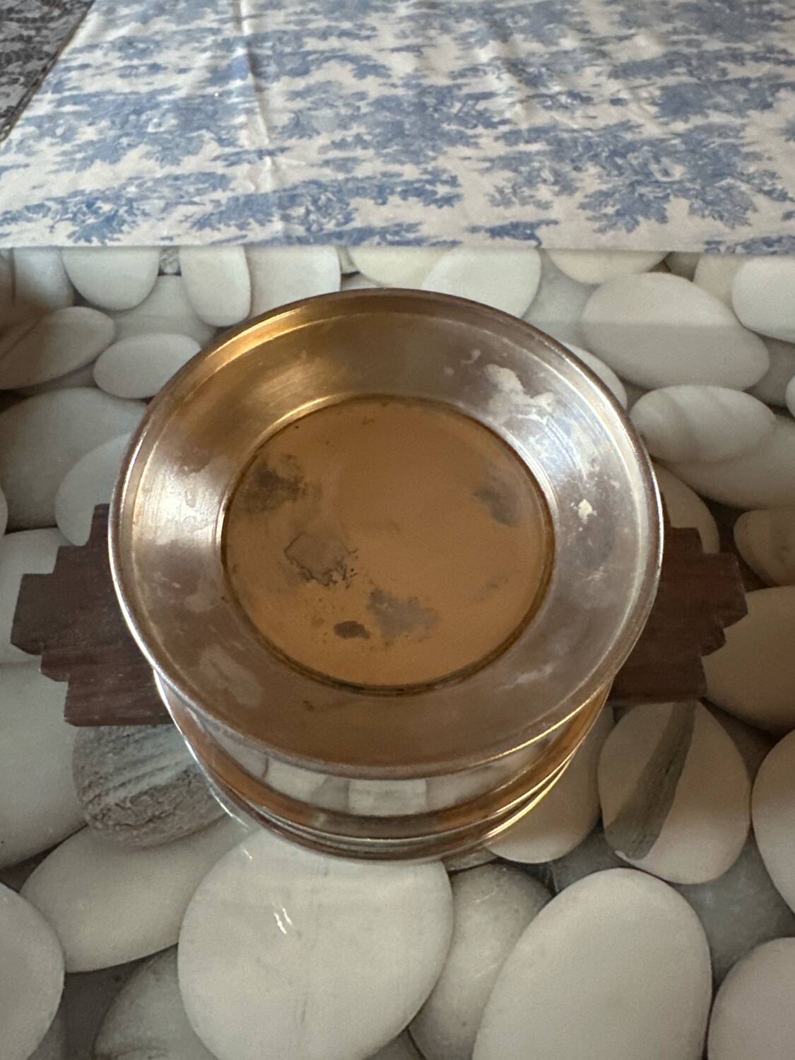 art deco steel wood sugar bowl