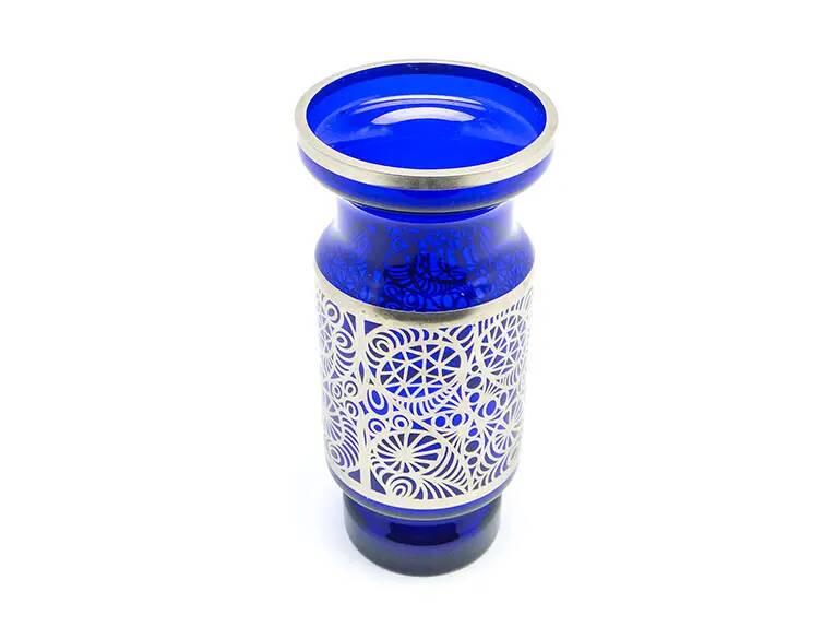 Mid-century modern vase, cobalt glass, Huta Hortensja, Poland, 1960s
