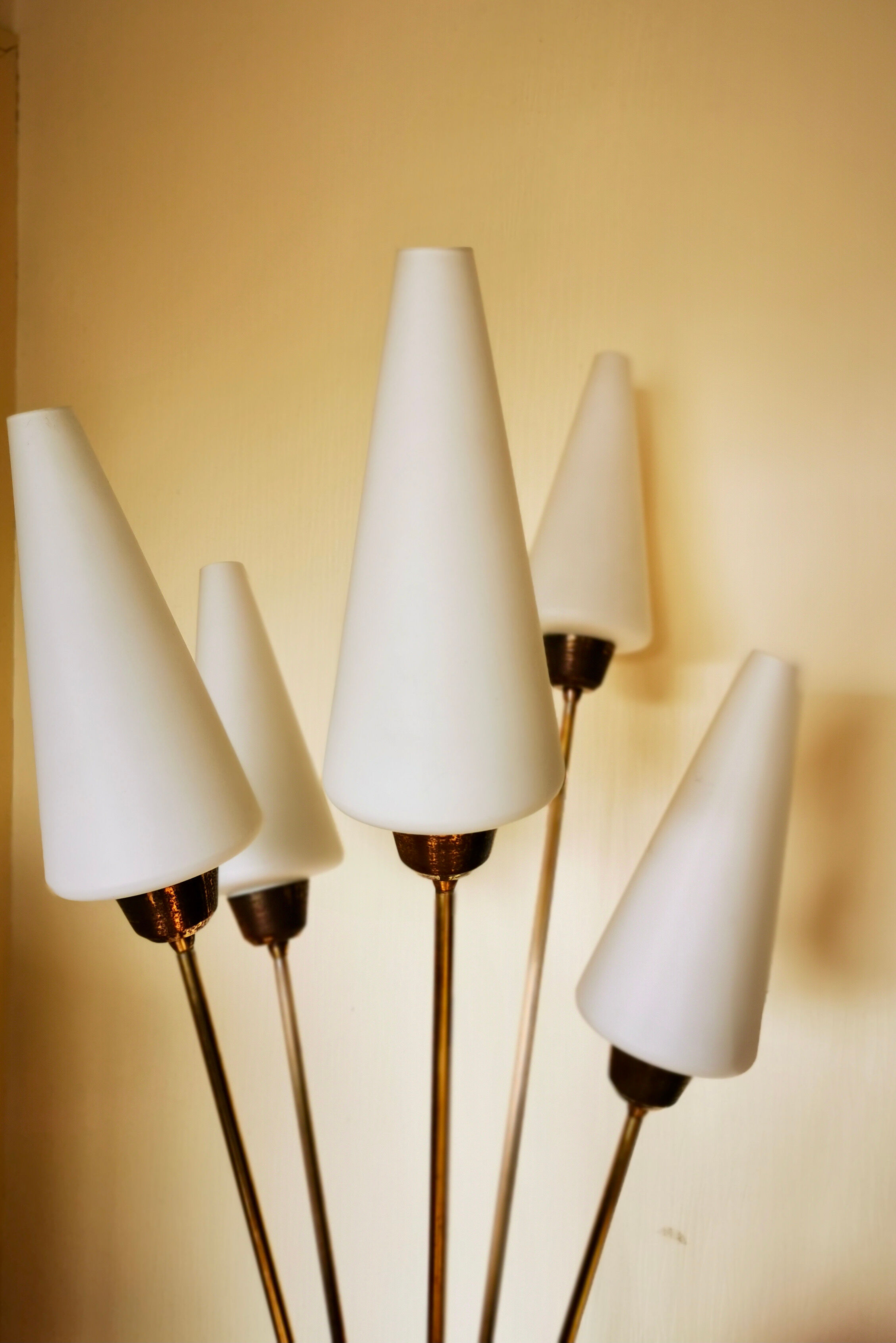Vintage 5-pointed lamppost with tulip glass