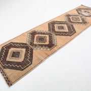 3x11 Rug For Hallway Brown Vintage Persian Runner Rug, 94x345Cm SK 5284