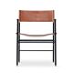 Timeless bar stool with a natural brown leather backrest.