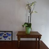 Old brutalist wood stool