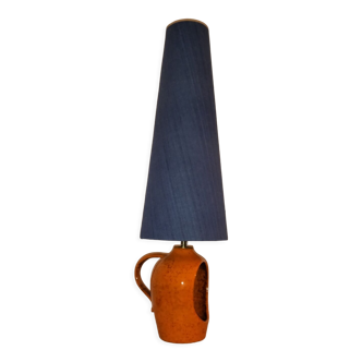 Lampe lanterne céramique années 50 60 orange