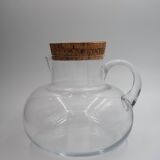 Round glass carafe with cork stopper