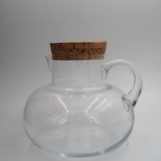 Carafe ronde en verre avec bouchon en liège
