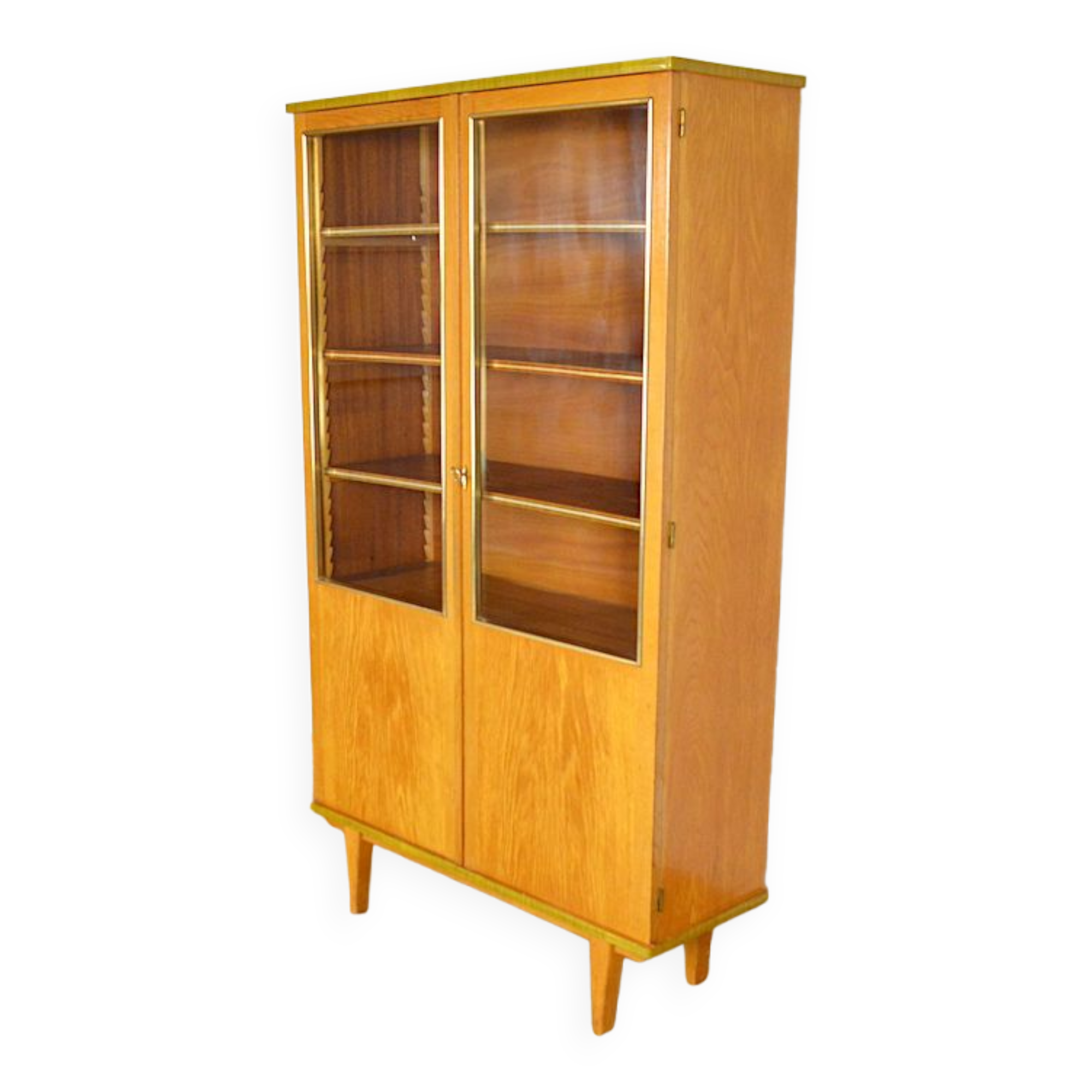 Vintage blond oak glazed library 1950