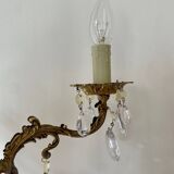 Lustre pampilles 3 branches en laiton