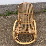 Rocking chair rotin 1960 bambou