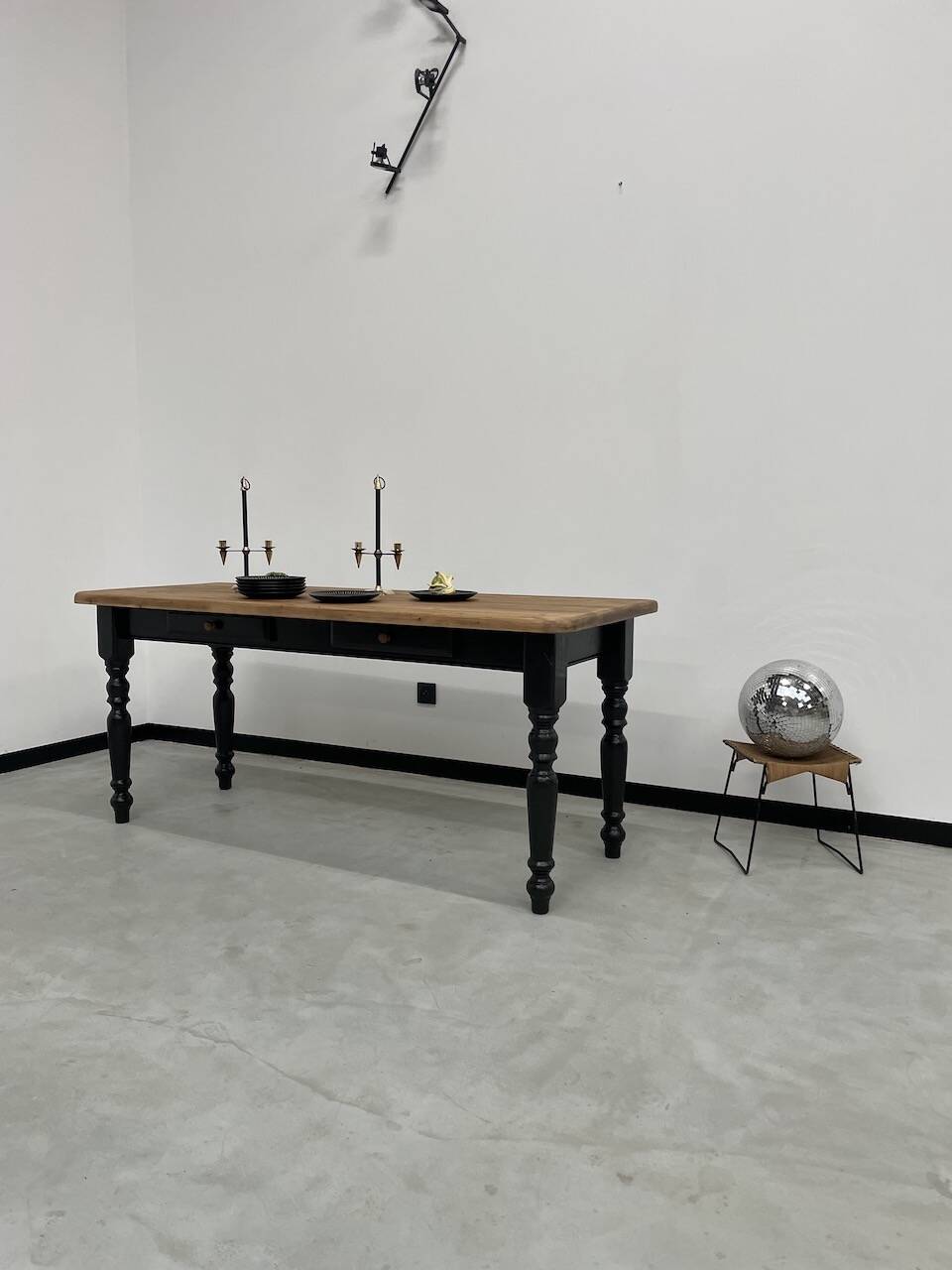 Farm table desk turned legs