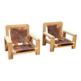 Set of two brutalist lounge chairs