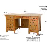 Bureau exotique hévéa massif 5 tiroirs maori