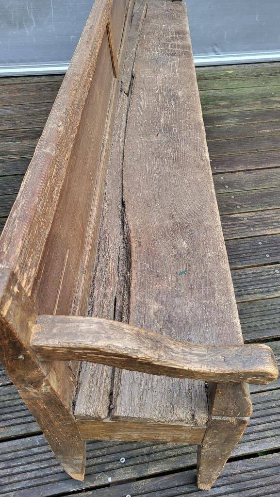 19th-century church pew, 245 cm long