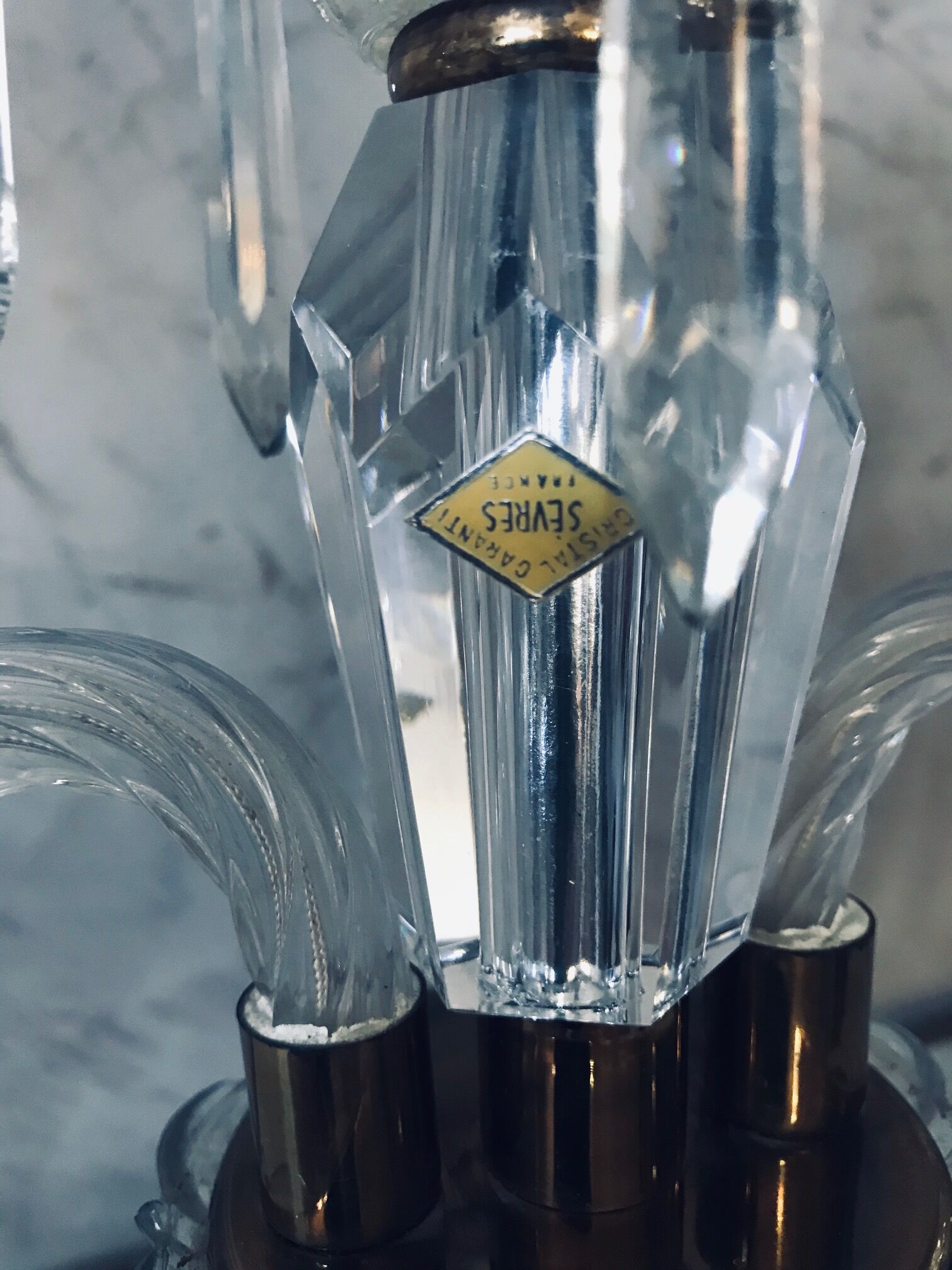 Paire de candélabres de Sèvres en cristal