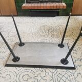Table basse vintage résine aspect marbre