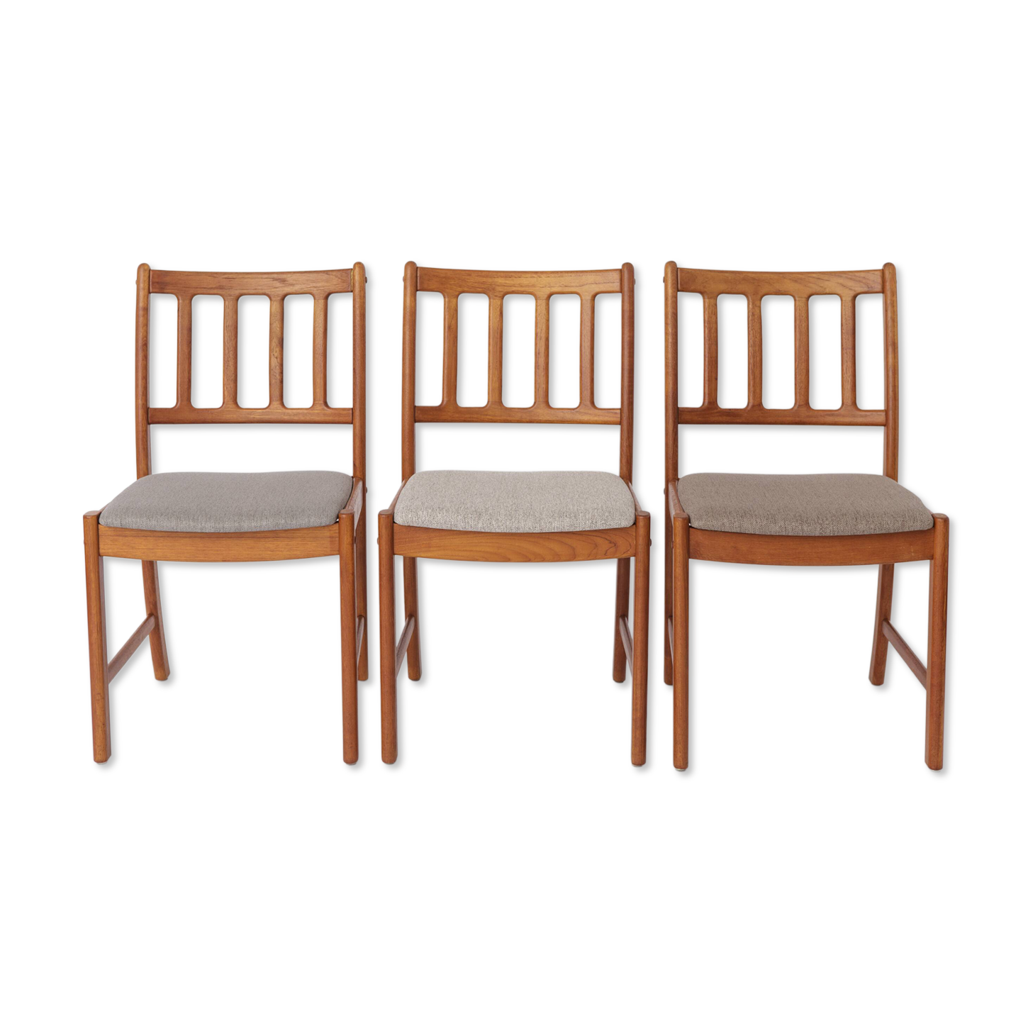 3 chaises de salle à manger Uldum Møbelfabrik en teck danois des années 1960, style mid-century.