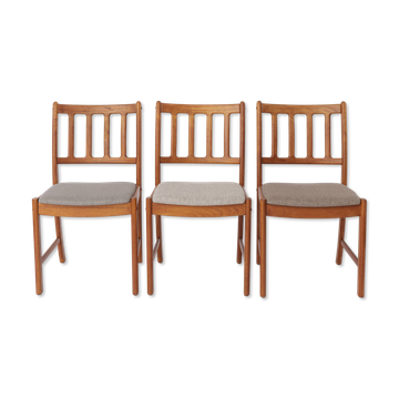 3 Uldum Møbelfabrik Dining Chairs Danish Teak 1960s Mid Century Mode