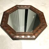 Pretty octagonal mirror Art Deco rosewood frame
