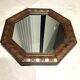 Pretty octagonal mirror Art Deco rosewood frame