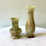 Paire de vases anciens en marbre onyx vintage